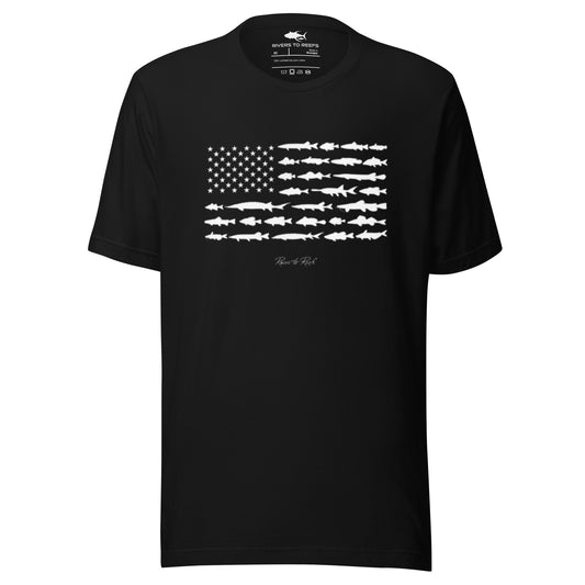 USA White Fish Flag T-Shirt